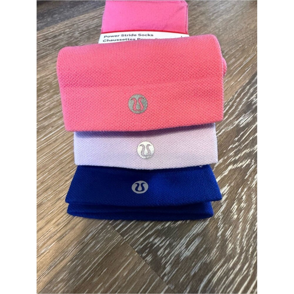 lululemon Power Stride Crew Socks - Racer Pink/Sheer Violet/Riverside